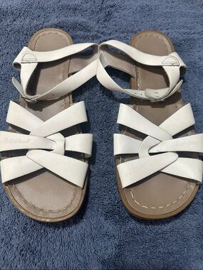 Salt-Water White womens Strappy Ankle Sandals